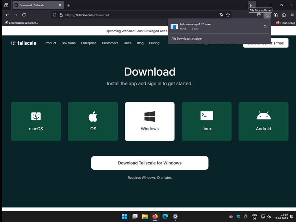 Download Tailscale Client