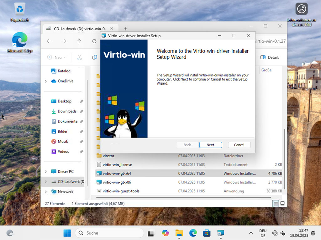 VirtIO Windows Treiberinstallation