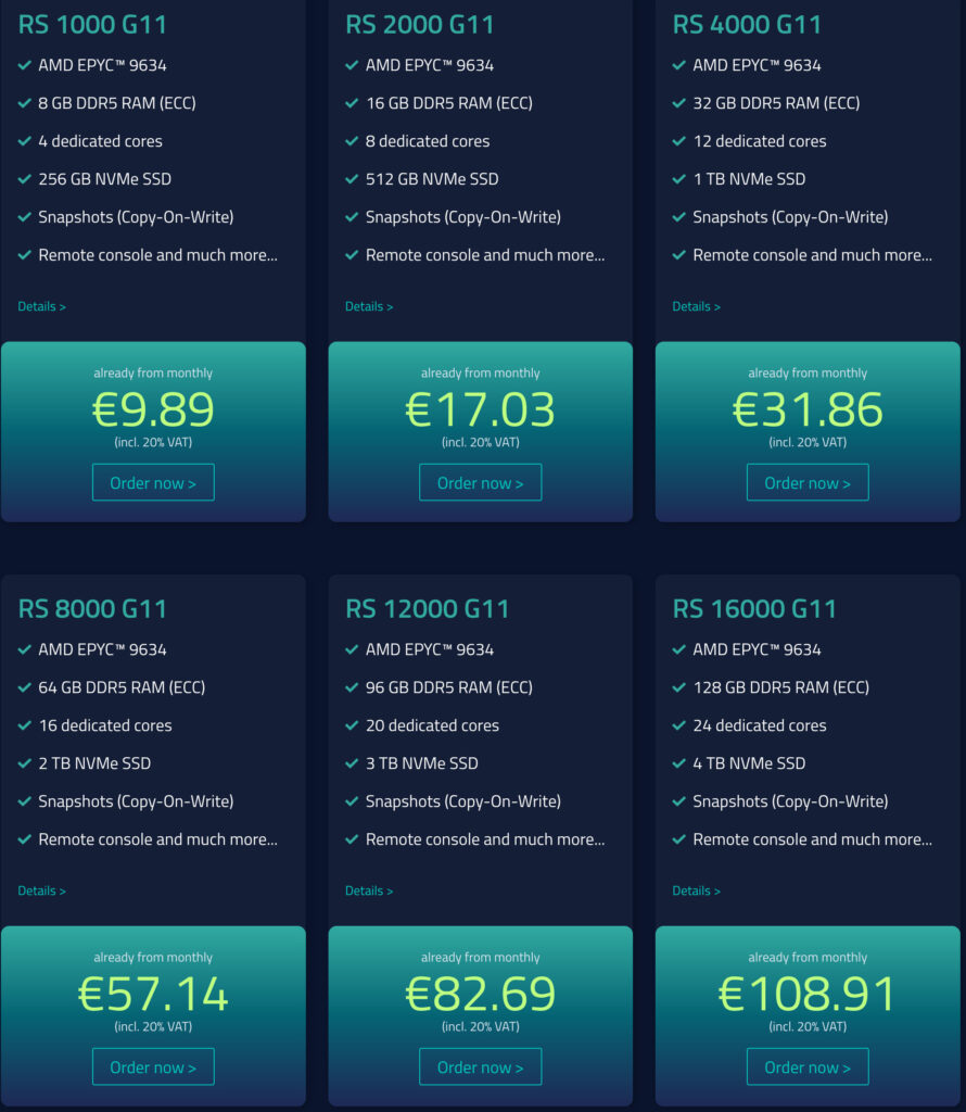 netcup Root Server Plans