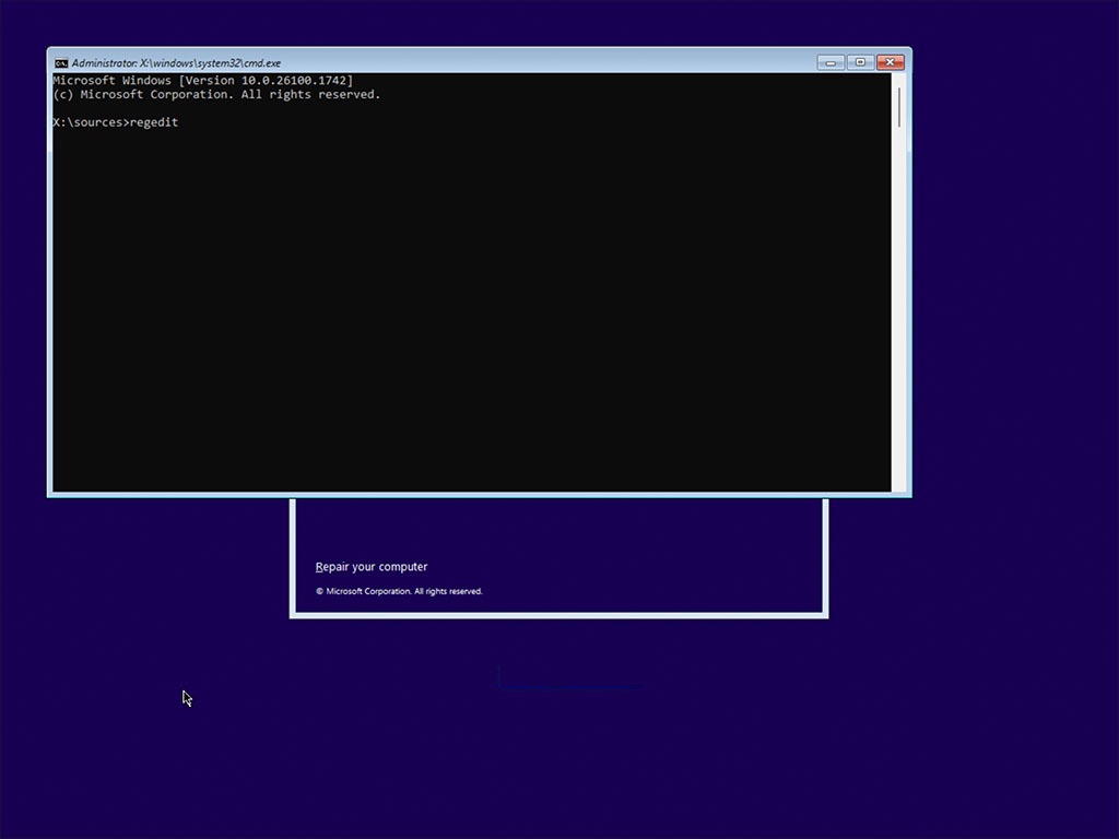 Windows installation command line