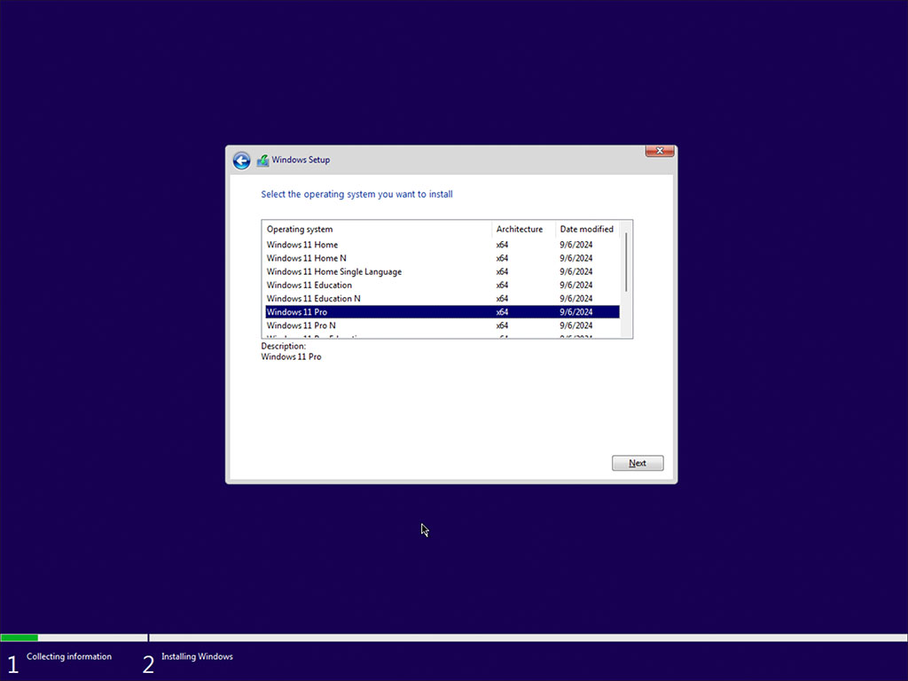 Windows Setup – Windows 11 Pro