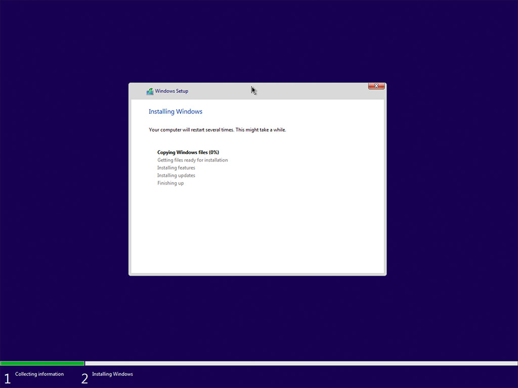 Windows Setup progress indicator