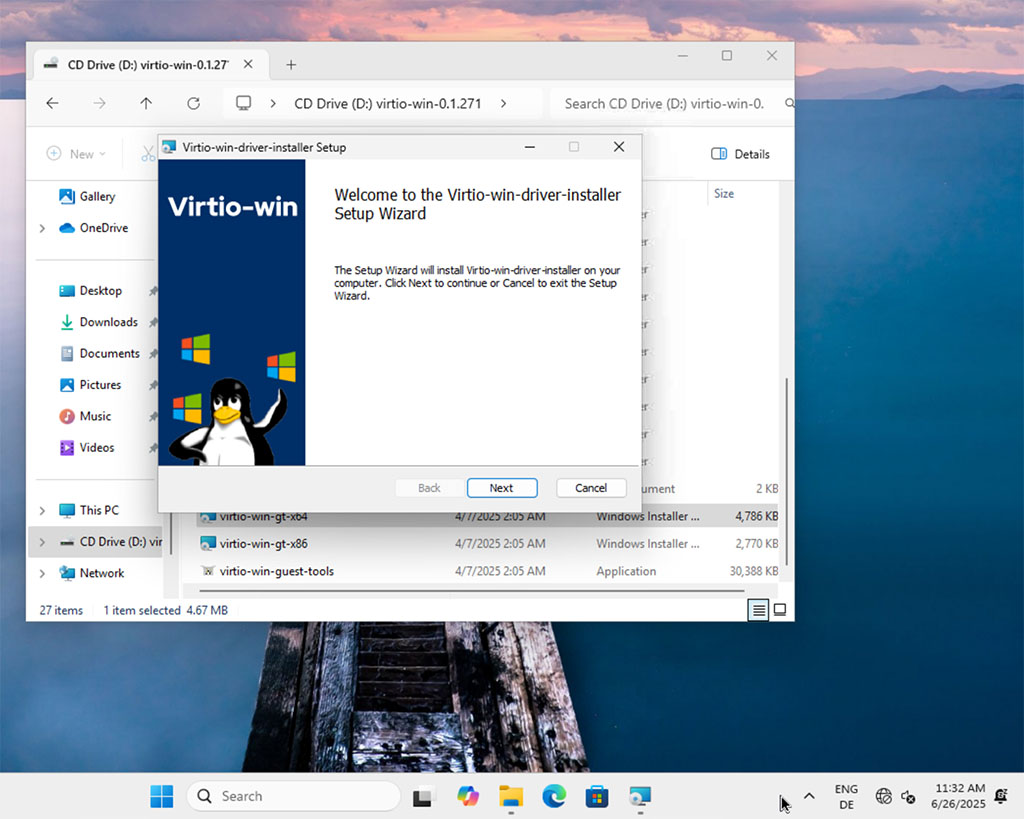 VirtIO Windows driver installation